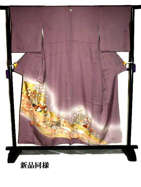 【最高級】新品同様 暈し染め 本金箔 金駒シシュウ 御所車吉祥花文 1つ紋 色留袖 身丈154.5cm 裄63.5cm T3460 < 女性ファッション  【最高級】新品同様 暈し染め 本金箔 金駒シシュウ 御所車吉祥花文 1つ紋 色留袖 身丈154.5cm 裄63.5cm T3460 < 女性ファッションの