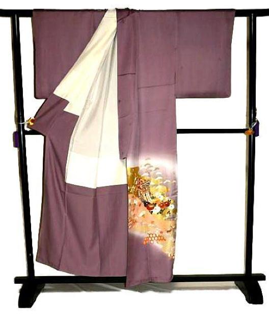 【最高級】新品同様 暈し染め 本金箔 金駒シシュウ 御所車吉祥花文 1つ紋 色留袖 身丈154.5cm 裄63.5cm T3460 < 女性ファッション  【最高級】新品同様 暈し染め 本金箔 金駒シシュウ 御所車吉祥花文 1つ紋 色留袖 身丈154.5cm 裄63.5cm T3460 < 女性ファッションの