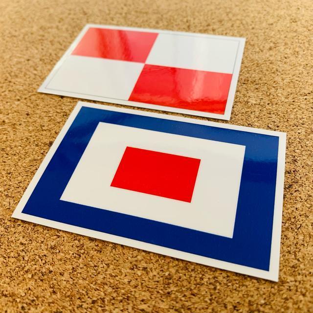 U、W旗セット 国際信号旗ステッカー(シール) Sサイズ:5×7.5cm■耐水仕様 船舶 小型船舶 海 スキューバダイビング < 自動車/バイク U、W旗セット 国際信号旗ステッカー(シール) Sサイズ:5×7.5cm■耐水仕様 船舶 小型船舶 海 スキューバダイビング < 自動車/バイク