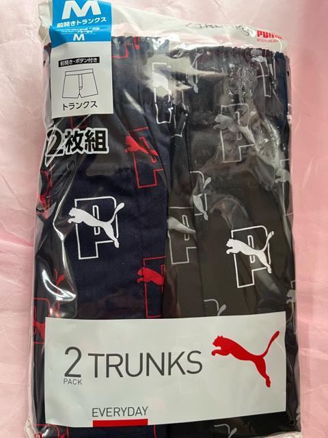 Mサイズ!2枚セット!高貴紳士的!PUMA!ブランド品!前開きあり!ボタン付き!トランクス! < 男性ファッション  Mサイズ!2枚セット!高貴紳士的!PUMA!ブランド品!前開きあり!ボタン付き!トランクス! < 男性ファッションの