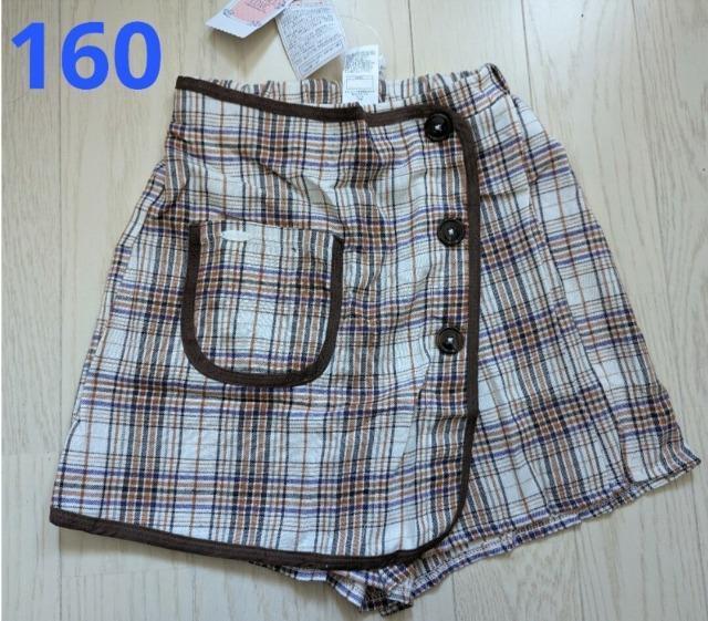 160★ANGEL LOVE★チェック柄スカート見えパンツ★ショートパンツ★新品★送料無料 < キッズ/ベビー  160★ANGEL LOVE★チェック柄スカート見えパンツ★ショートパンツ★新品★送料無料  < キッズ/ベビーの