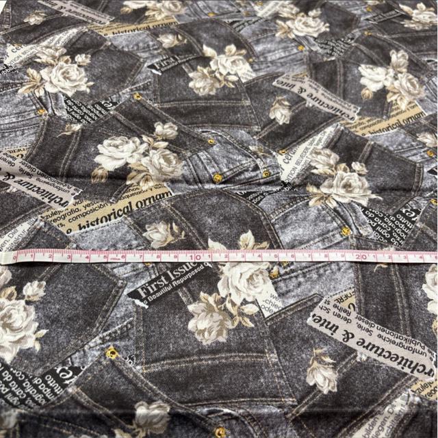 ハンドメイド 未使用生地 カット生地 デニムプリント 約110×50cm < ペット/手芸/園芸 ハンドメイド 未使用生地 カット生地 デニムプリント 約110×50cm < ペット/手芸/園芸の