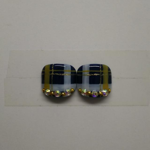 LBNYLA☆親指ペディ♪ネイビーチェック柄、大人、ダーク < 香水/コスメ/ネイル LBNYLA☆親指ペディ♪ネイビーチェック柄、大人、ダーク < 香水/コスメ/ネイルの