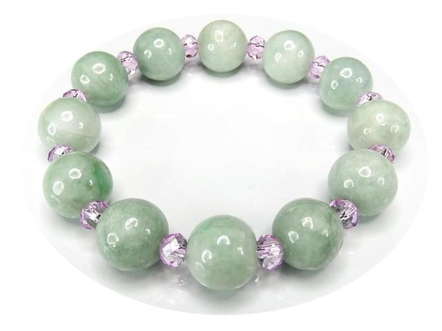 AAひすい天然石色合い良好本翡翠13mmボタンビーズブレスレット < 女性アクセサリー/時計  AAひすい天然石色合い良好本翡翠13mmボタンビーズブレスレット  < 女性アクセサリー/時計の