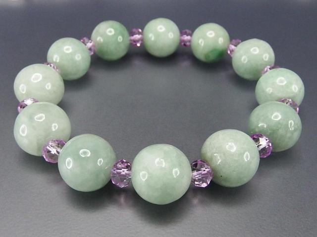 AAひすい天然石色合い良好本翡翠13mmボタンビーズブレスレット < 女性アクセサリー/時計  AAひすい天然石色合い良好本翡翠13mmボタンビーズブレスレット < 女性アクセサリー/時計の
