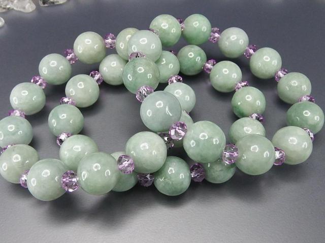 AAひすい天然石色合い良好本翡翠13mmボタンビーズブレスレット < 女性アクセサリー/時計  AAひすい天然石色合い良好本翡翠13mmボタンビーズブレスレット < 女性アクセサリー/時計の