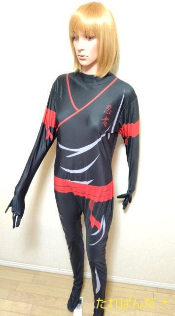 新品☆特大トール2L☆光沢つるA忍者チックな背2ZIP付きジャンプスーツ(レオタード)6474☆3点で即落 < 女性ファッション  新品☆特大トール2L☆光沢つるA忍者チックな背2ZIP付きジャンプスーツ(レオタード)6474☆3点で即落 < 女性ファッションの