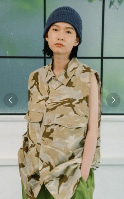 WHIMSIC 迷彩シャツジレ ノースリーブ 未使用タグなし < 女性ファッション  WHIMSIC 迷彩シャツジレ ノースリーブ 未使用タグなし < 女性ファッションの