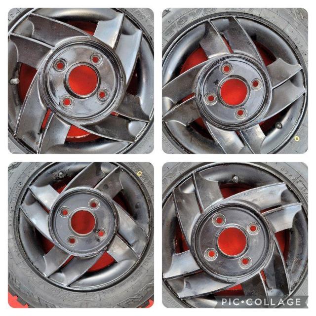 REAL SPORT CLUB / SUPER CROSS 12インチ12×4.5J+40☆110/4穴タイヤ付き4本セット < 自動車/バイク REAL SPORT CLUB / SUPER CROSS 12インチ12×4.5J+40☆110/4穴タイヤ付き4本セット < 自動車/バイク