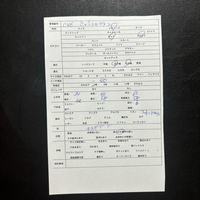 ~bVFN MICHEL KLEIN uEX Vc XO[  uh 