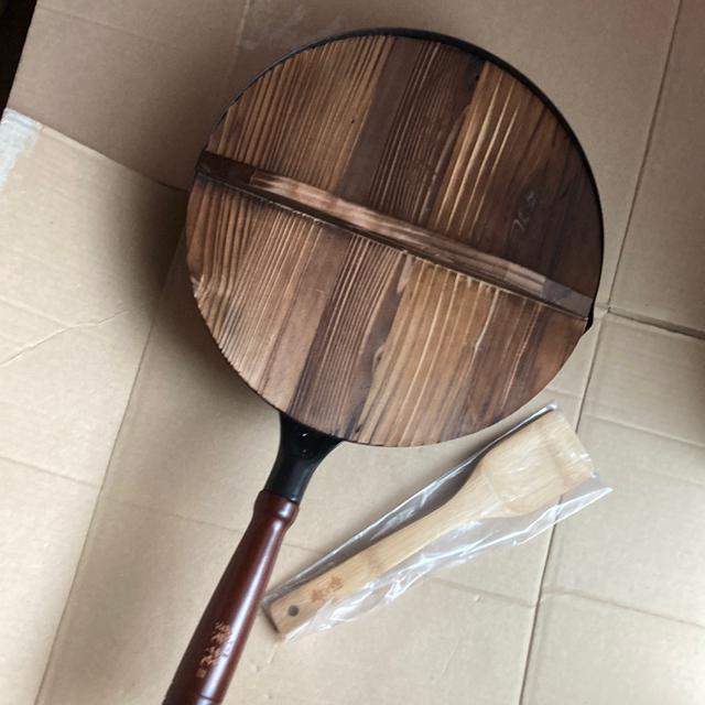 鉄鍋 炒め鍋/中華鍋 深型フライパン 木製蓋付 30cm IH/ガス火対応 < インテリア/ライフ 鉄鍋 炒め鍋/中華鍋 深型フライパン 木製蓋付 30cm IH/ガス火対応 < インテリア/ライフの