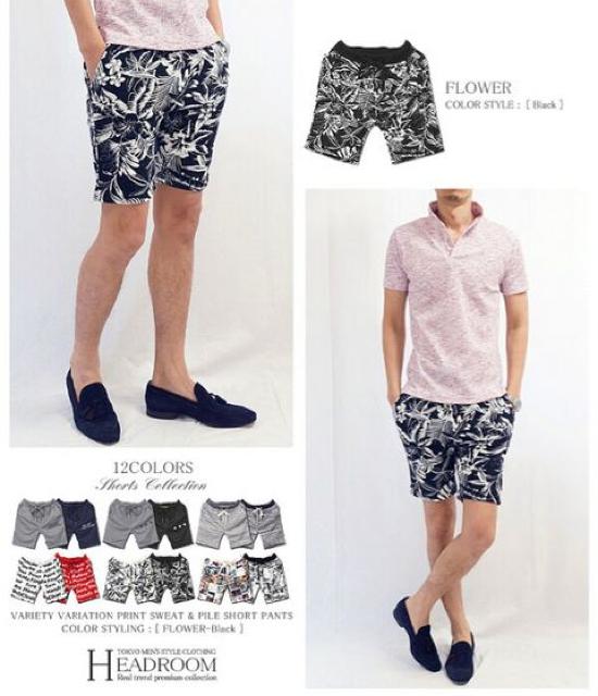 定価以下 メンズ 花柄 フラワー スウェット ショートパンツ ハーフパンツ < 男性ファッション  定価以下 メンズ 花柄 フラワー スウェット ショートパンツ ハーフパンツ  < 男性ファッションの
