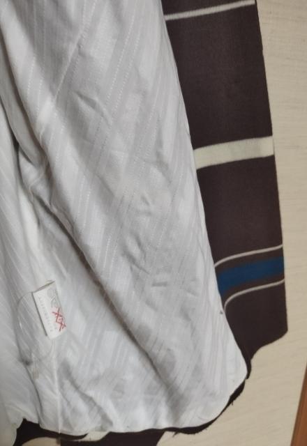 マシーン&コンドル 焦げ茶白青斜めストライプ 丸衿 ウールジャージジャケット < 女性ファッション  マシーン&コンドル 焦げ茶白青斜めストライプ 丸衿 ウールジャージジャケット < 女性ファッションの