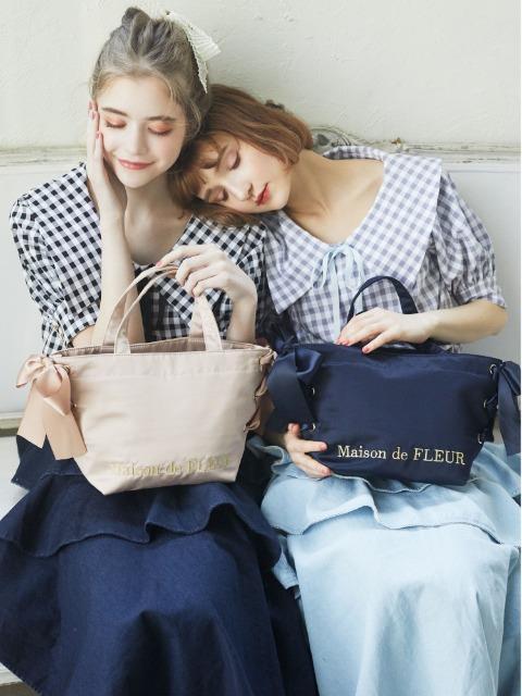 Maison de FLEUR★サイドリボントートバッグ < 女性ファッション  Maison de FLEUR★サイドリボントートバッグ < 女性ファッションの
