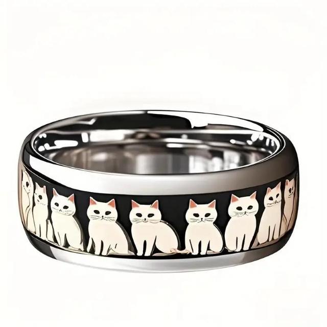 爆ヤス価格490円★18mm かわいい猫のリング - ステンレススチール、黒い猫のデザインUSAサイズ7号(日本サイズ14) < 女性アクセサリー/時計  爆ヤス価格490円★18mm かわいい猫のリング - ステンレススチール、黒い猫のデザインUSAサイズ7号(日本サイズ14)  < 女性アクセサリー/時計の