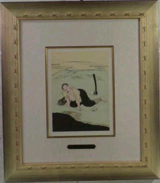 絵画 ポショワール 藤田嗣治 養老の滝・日本昔噺より《3》巨匠 真作保証 < ホビー 絵画 ポショワール 藤田嗣治 養老の滝・日本昔噺より《3》巨匠 真作保証 < ホビーの