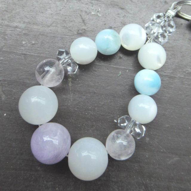 ラベンダーアメジストxムーンストーンxラリマーストラップ < 家電/AV ラベンダーアメジストxムーンストーンxラリマーストラップ < 家電/AVの