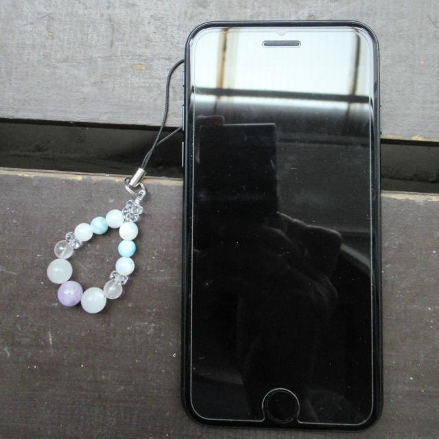 ラベンダーアメジストxムーンストーンxラリマーストラップ < 家電/AV ラベンダーアメジストxムーンストーンxラリマーストラップ < 家電/AVの