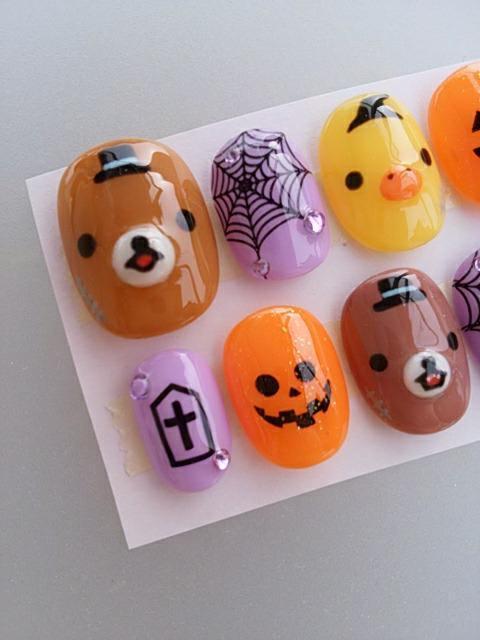 最終売り切りsale☆ジェルネイル.くま&ヒヨコフェイス.ハロウィン.ショート < 香水/コスメ/ネイル  最終売り切りsale☆ジェルネイル.くま&ヒヨコフェイス.ハロウィン.ショート < 香水/コスメ/ネイルの