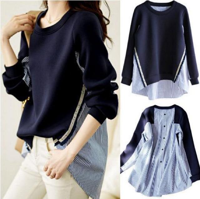 �X�g���C�v���؂�ւ��@���s�K���@�g�b�v�X�@�u���E�X�@�l�C�r�[�@�傫���T�C�Y  �� �����t�@�b�V������ 