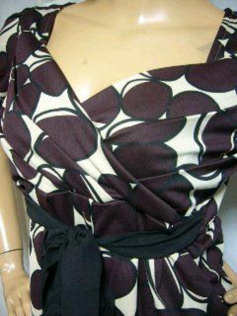 ハイウエスト スタイルアップ♪ジオメ柄 裾切替えリボンチュニックワンピ パープル < 女性ファッション  ハイウエスト スタイルアップ♪ジオメ柄 裾切替えリボンチュニックワンピ パープル < 女性ファッションの