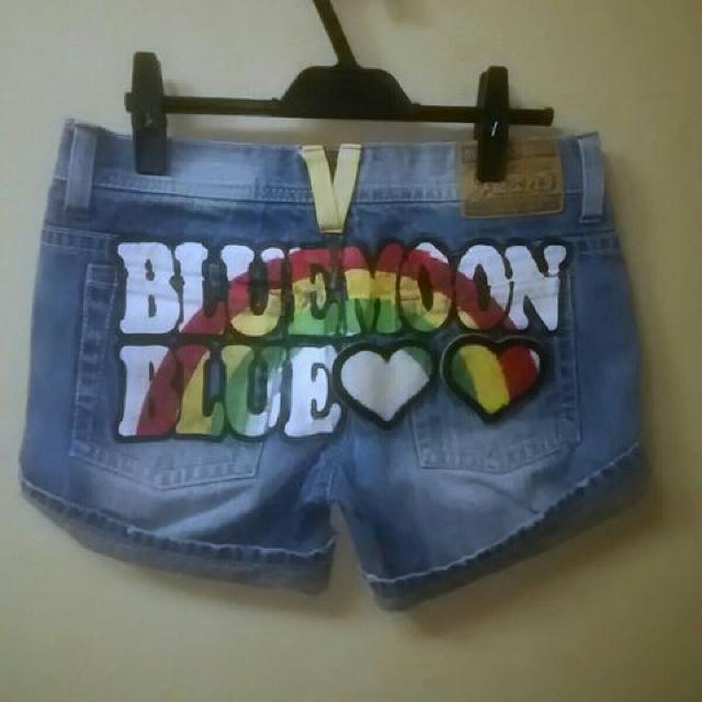 ブルームーンブルーused★ハデロゴプリントショーパンL < ブランド  ブルームーンブルーused★ハデロゴプリントショーパンL < ブランドの