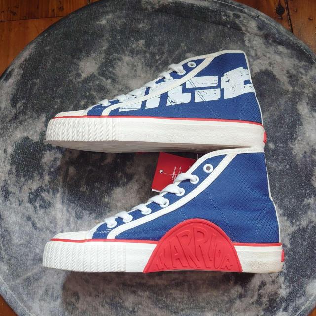 新品 23cm レディース スニーカー ブルー シューズ 靴 ミドルカット < 女性ファッション  新品 23cm レディース スニーカー ブルー シューズ 靴 ミドルカット < 女性ファッションの