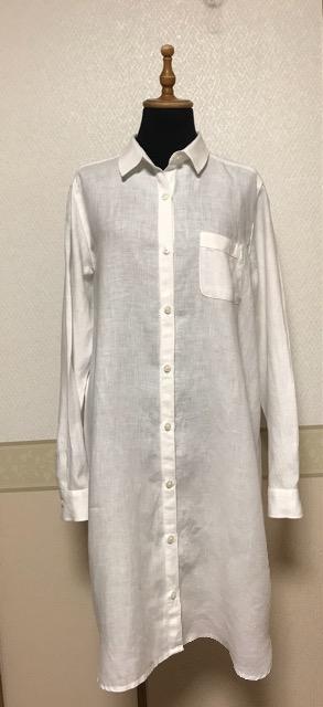 無印良品 麻100% ロング丈シャツ 白 < ブランド  無印良品 麻100% ロング丈シャツ 白  < ブランドの
