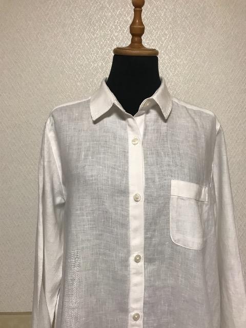 無印良品 麻100% ロング丈シャツ 白 < ブランド  無印良品 麻100% ロング丈シャツ 白 < ブランドの