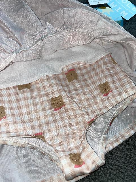 ♯新品♯UVプロテクト SUNblock  ワンピース 水着  花柄フリルも可愛い クマさん柄  80   B  テディベア < キッズ/ベビー  ♯新品♯UVプロテクト SUNblock  ワンピース 水着  花柄フリルも可愛い クマさん柄  80   B  テディベア < キッズ/ベビーの