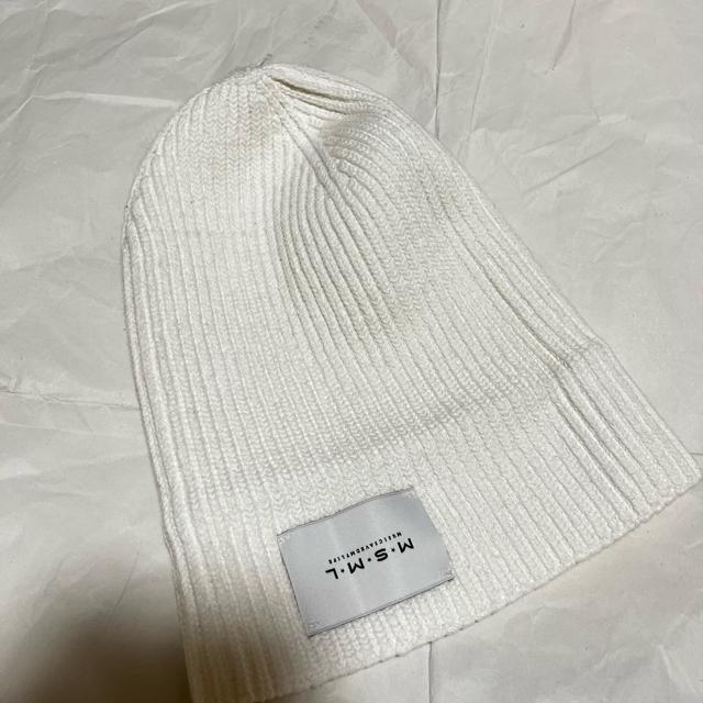 【保管未使用品】【MSML / エムエスエムエル】 ニット帽 / ビーニー 白 < 男性ファッション 【保管未使用品】【MSML / エムエスエムエル】 ニット帽 / ビーニー 白 < 男性ファッションの