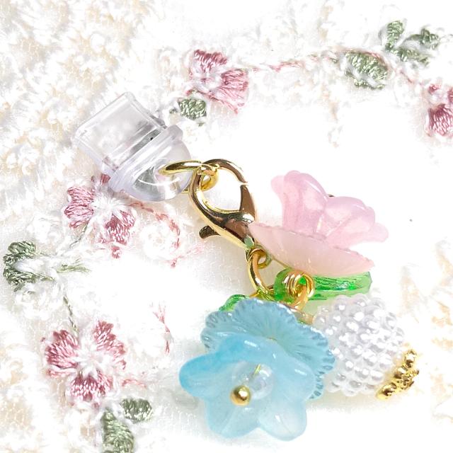 ハンドメイド☆コネクターキャップ☆type-C専用☆お花 水色ピンク < 女性ファッション ハンドメイド☆コネクターキャップ☆type-C専用☆お花 水色ピンク < 女性ファッションの