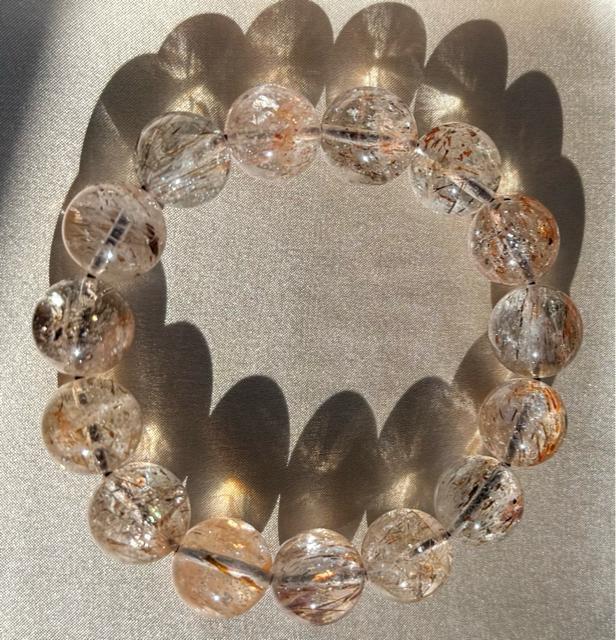 天然石ブラックゴールド・スーパーセブン・ブレスレット 大玉 珠約14cm < 女性アクセサリー/時計 天然石ブラックゴールド・スーパーセブン・ブレスレット 大玉 珠約14cm < 女性アクセサリー/時計の