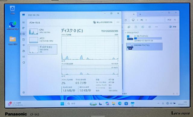 Panasonic Let'snote Corei7 ������16GB SSD512GB Web�J���� DVD Windows11 �� PC�{��/���Ӌ@��� 