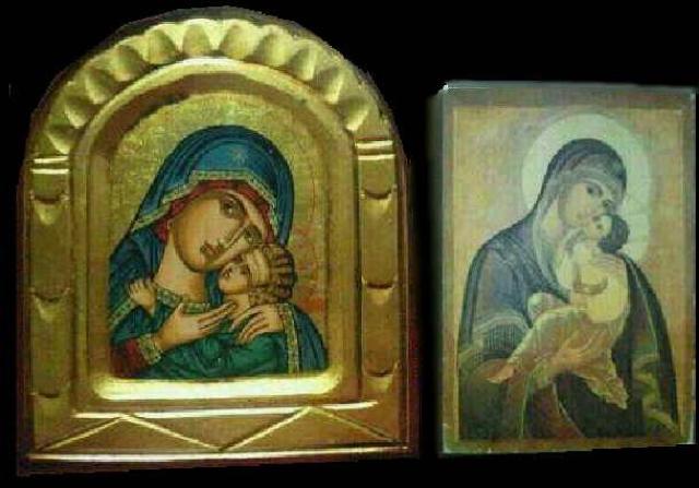 絵画 イコン 二枚セット 手描き1点 印刷1点 東ヨーロッパ 真作保証 原画 < ホビー 絵画 イコン 二枚セット 手描き1点 印刷1点 東ヨーロッパ 真作保証 原画 < ホビーの
