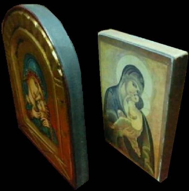 絵画 イコン 二枚セット 手描き1点 印刷1点 東ヨーロッパ 真作保証 原画 < ホビー 絵画 イコン 二枚セット 手描き1点 印刷1点 東ヨーロッパ 真作保証 原画 < ホビーの