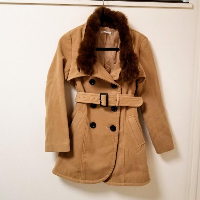 新品 muse muse 襟ラビットファー付キャメルトレンチコートF < ブランド 新品 muse muse 襟ラビットファー付キャメルトレンチコートF < ブランドの