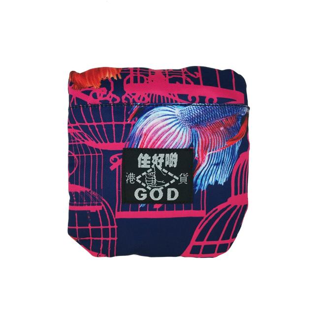 香港住好的G.O.D. foldable shopping bag Siamese Fighting Fish熱帯魚エコバッグ < 女性ファッション  香港住好的G.O.D. foldable shopping bag Siamese Fighting Fish熱帯魚エコバッグ < 女性ファッションの