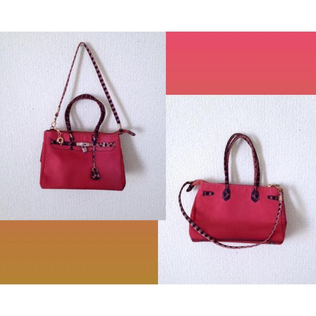 可愛い♪♪♪2way ピンク プリント レオパード トートバッグ ハンドバッグ < 女性ファッション  可愛い♪♪♪2way ピンク プリント レオパード トートバッグ ハンドバッグ  < 女性ファッションの