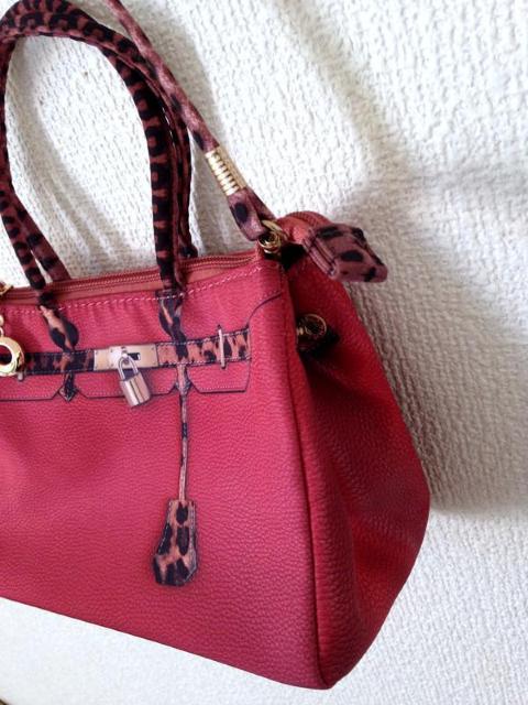 可愛い♪♪♪2way ピンク プリント レオパード トートバッグ ハンドバッグ < 女性ファッション  可愛い♪♪♪2way ピンク プリント レオパード トートバッグ ハンドバッグ < 女性ファッションの