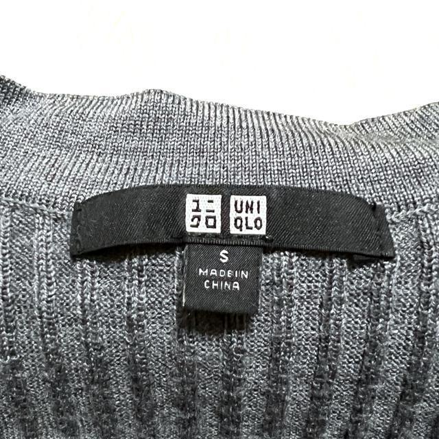 【美品】リブ編みVネック ウールニット/UNIQLO/レディースS/グレー < ブランド  【美品】リブ編みVネック ウールニット/UNIQLO/レディースS/グレー < ブランドの