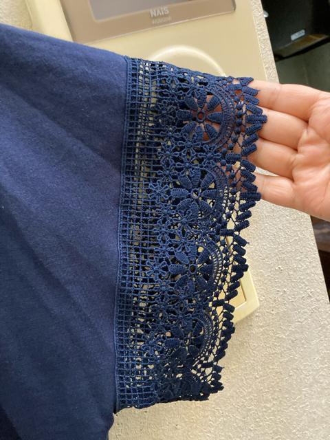 3L新品おかだゆり紺袖レースVネックカットソー < 女性ファッション 3L新品おかだゆり紺袖レースVネックカットソー < 女性ファッションの