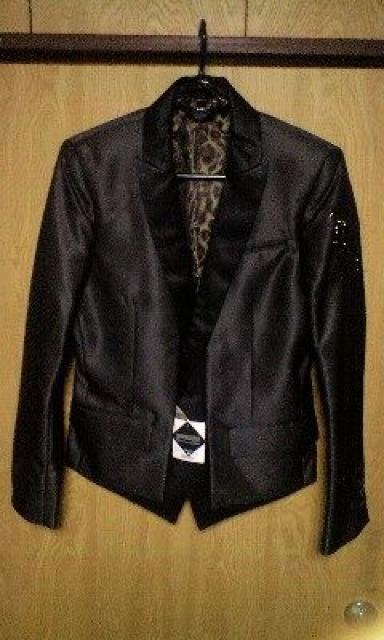 新品ROENロエン 総スワロフスキースカルレイヤードジャケット 44 < ブランド  新品ROENロエン 総スワロフスキースカルレイヤードジャケット 44 < ブランドの