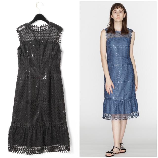 GRACECONTINENTALdiagramメッシュレースドレスワンピース黒 < ブランド GRACECONTINENTALdiagramメッシュレースドレスワンピース黒 < ブランドの