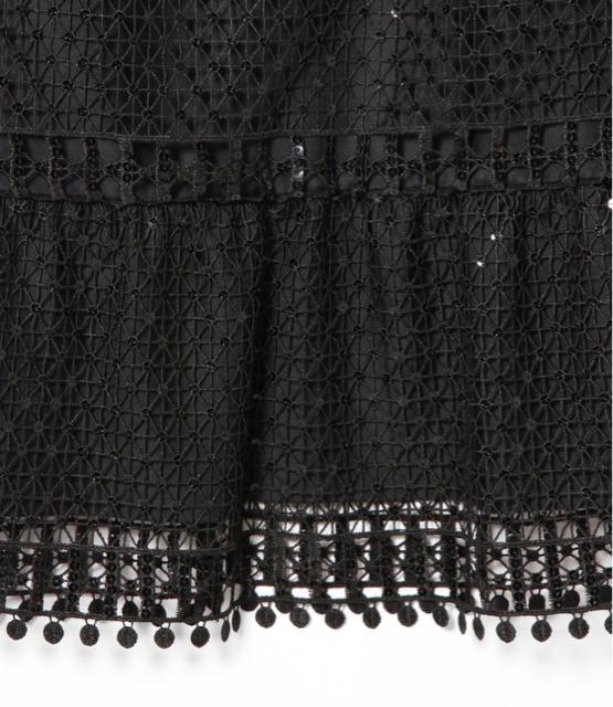 GRACECONTINENTALdiagramメッシュレースドレスワンピース黒 < ブランド GRACECONTINENTALdiagramメッシュレースドレスワンピース黒 < ブランドの