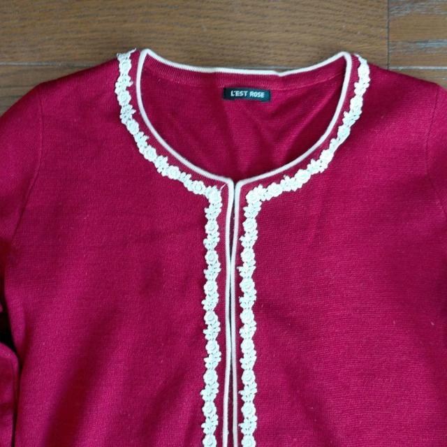 L'EST ROSEニットレースカーディガン 美品 < 女性ファッション  L'EST ROSEニットレースカーディガン 美品 < 女性ファッションの