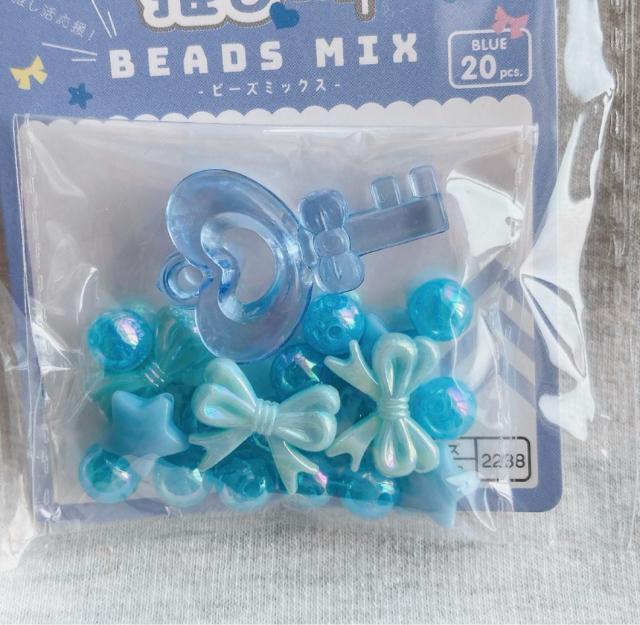 推しカラー 青 ビーズミックス リボン 鍵 星 ハンドメイド オタ活 推し活★ N2m < ペット/手芸/園芸  推しカラー 青 ビーズミックス リボン 鍵 星 ハンドメイド オタ活 推し活★ N2m < ペット/手芸/園芸の