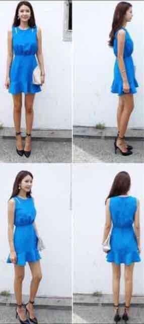 DABAgirl青ブルーオープンショルダーフレアワンピース韓国ドレス < 女性ファッション DABAgirl青ブルーオープンショルダーフレアワンピース韓国ドレス < 女性ファッションの