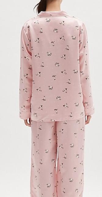 GU・シャム猫キャットスター柄ピンクサテン長袖パジャマ < ブランド GU・シャム猫キャットスター柄ピンクサテン長袖パジャマ < ブランドの