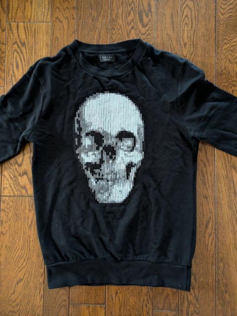 ZARA MAN 刺繍入りトレーナー 髑髏刺繍  < ブランド  ZARA MAN 刺繍入りトレーナー 髑髏刺繍  < ブランドの